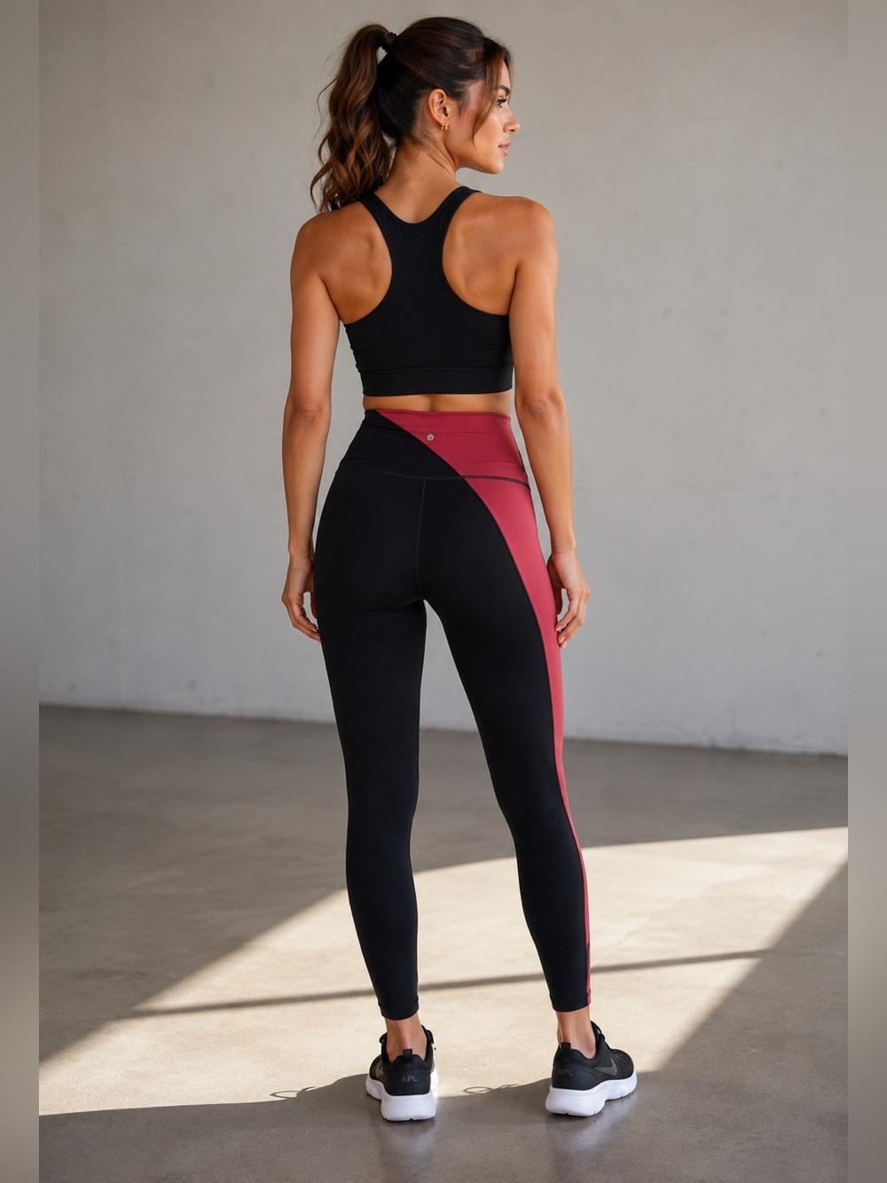 Spiritual Gangster High Waisted 7/8 Leggings Rosewood/Black - Picture 2 of 8